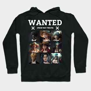 Straw Hat Pirates - Wanted (minimal text) Hoodie